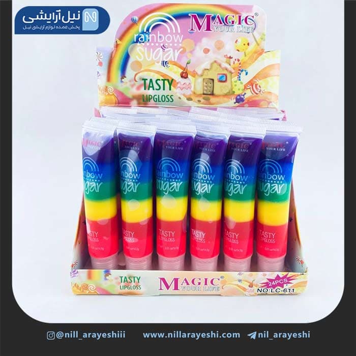 برق لب تیوپی رنگین کمانی مجیک کد lc611