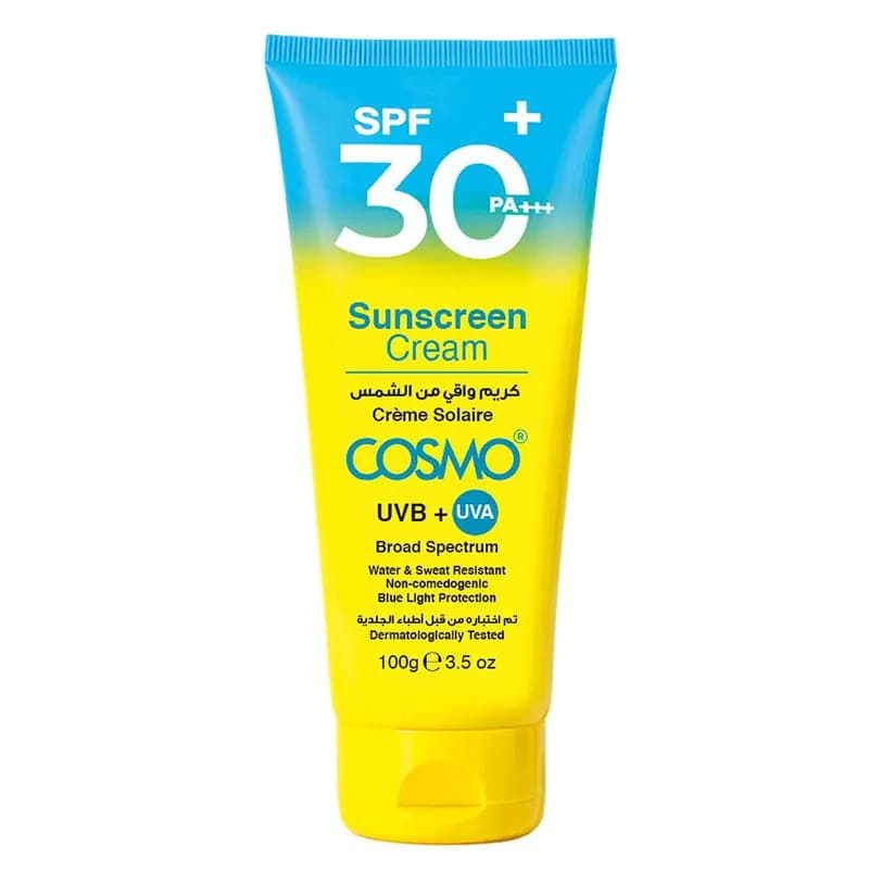 کرم ضد آفتاب کازمو – مقاوم در برابر آب و تعریق SPF30 حجم ۱۰۰ میل