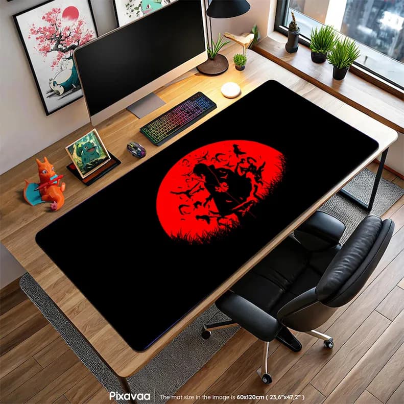 دسک پد انیمه ایتاچی اوچیها شعلههای سیاه آماتراسو (Itachi Uchiha Amaterasu 5K)