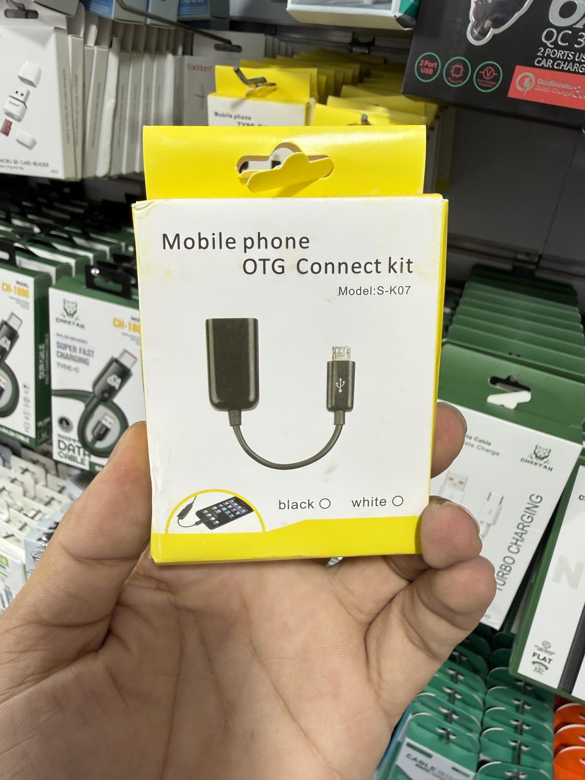 کابل تبدیل OTG میکرو USB به USB مدل S-K07 برای اتصال فلش، ماوس و کیبورد (عمده و تک)