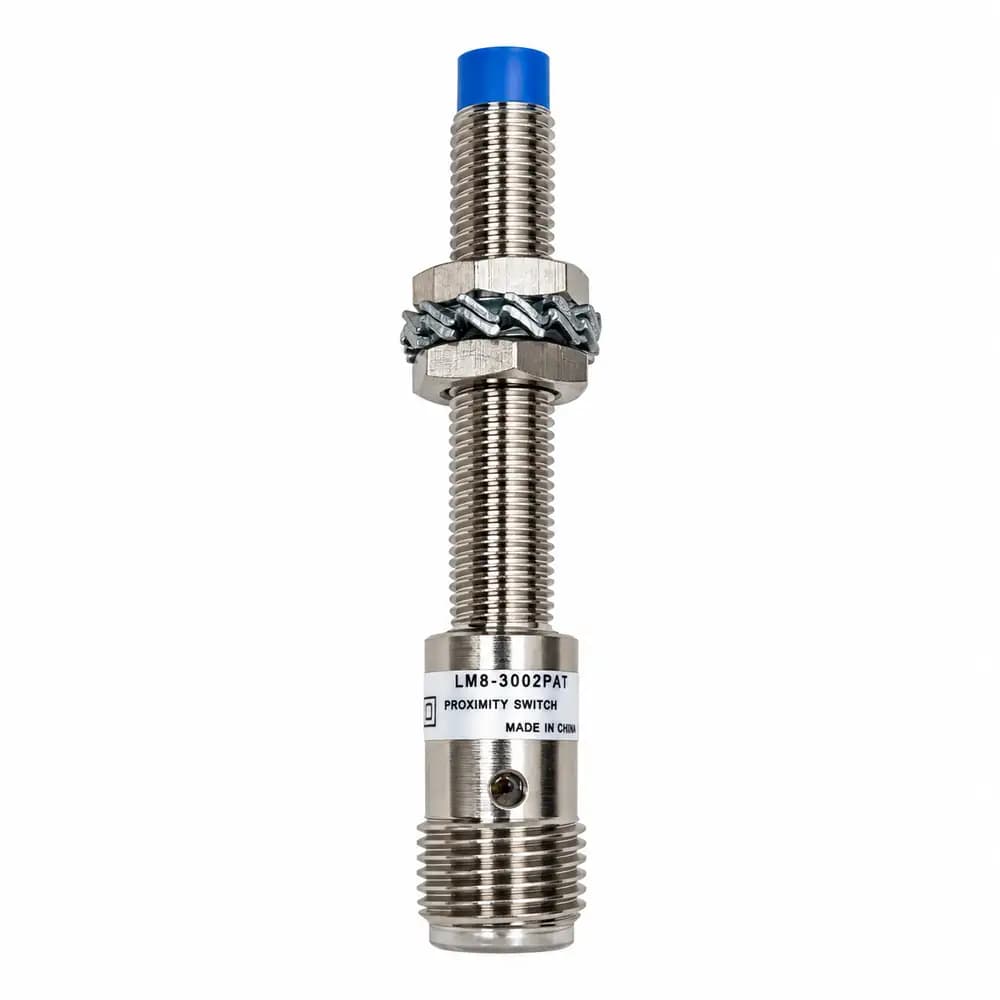 سنسور القایی LM8-3002PAT قطر 8 میلیمتر تشخیص 2 میلیمتر PNP NO کانکتوری