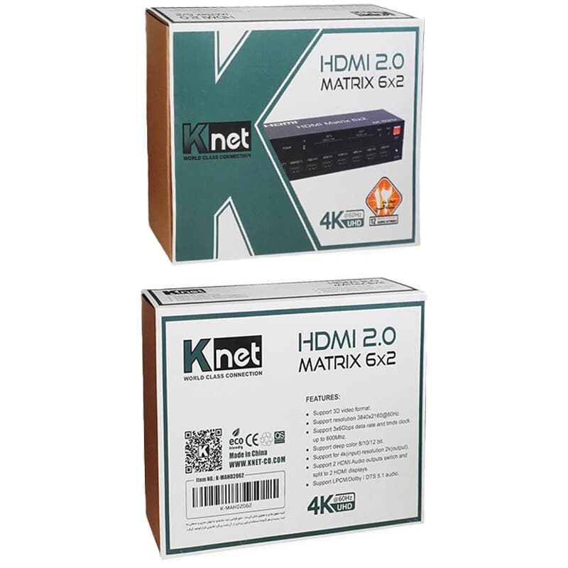 ماتریکس 6 در 2 HDMI کی نت K-M62 + ریموت کنترل — تصویر ۶