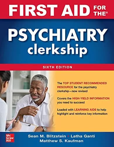 و دانلود نسخه کامل کتاب زبان اصلی First Aid for the Psychiatry Clerkship, Sixth Edition 6th Edition PDF | دانلود کتاب خارجی