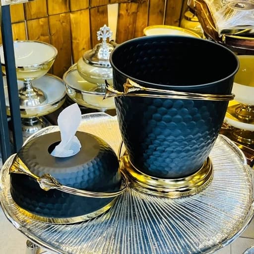 سطل و دستمال لیلیوم فلزی کیفیت عالییی رنگ ثابت در سه رنگ کامنا مدل 13145177