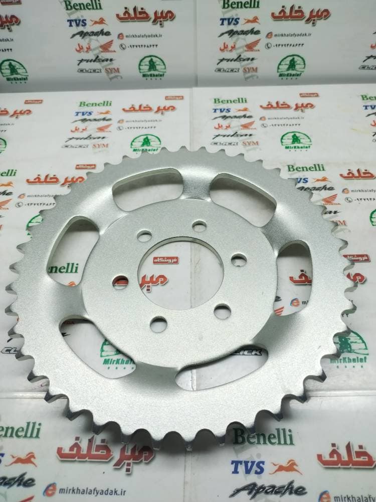 دنده (طبق) زنجیر چرخ عقب موتور بنلی 250 تک سیلندر قدیم و جدید نیوفیس (43 دندانه) اصلی