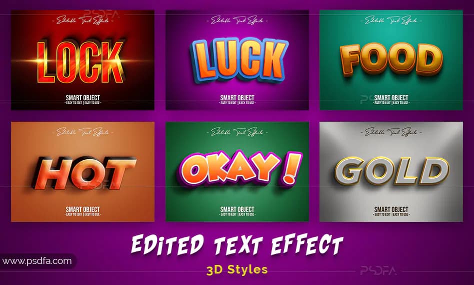 استایل و افکت سه بعدی (3D) متن به صورت لایه باز برای فتوشاپ