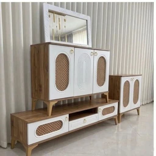 میز تلویزیون و آیینه کنسول MDF کامنا مدل 13153365