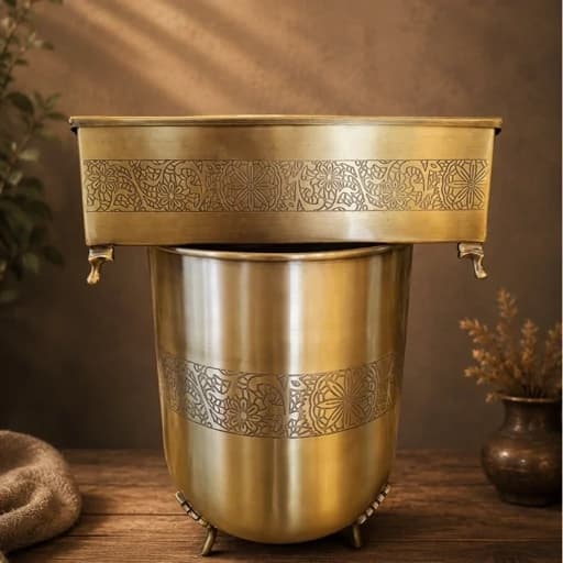 سطل و جای دستمال برنجی کامنا مدل 13145073