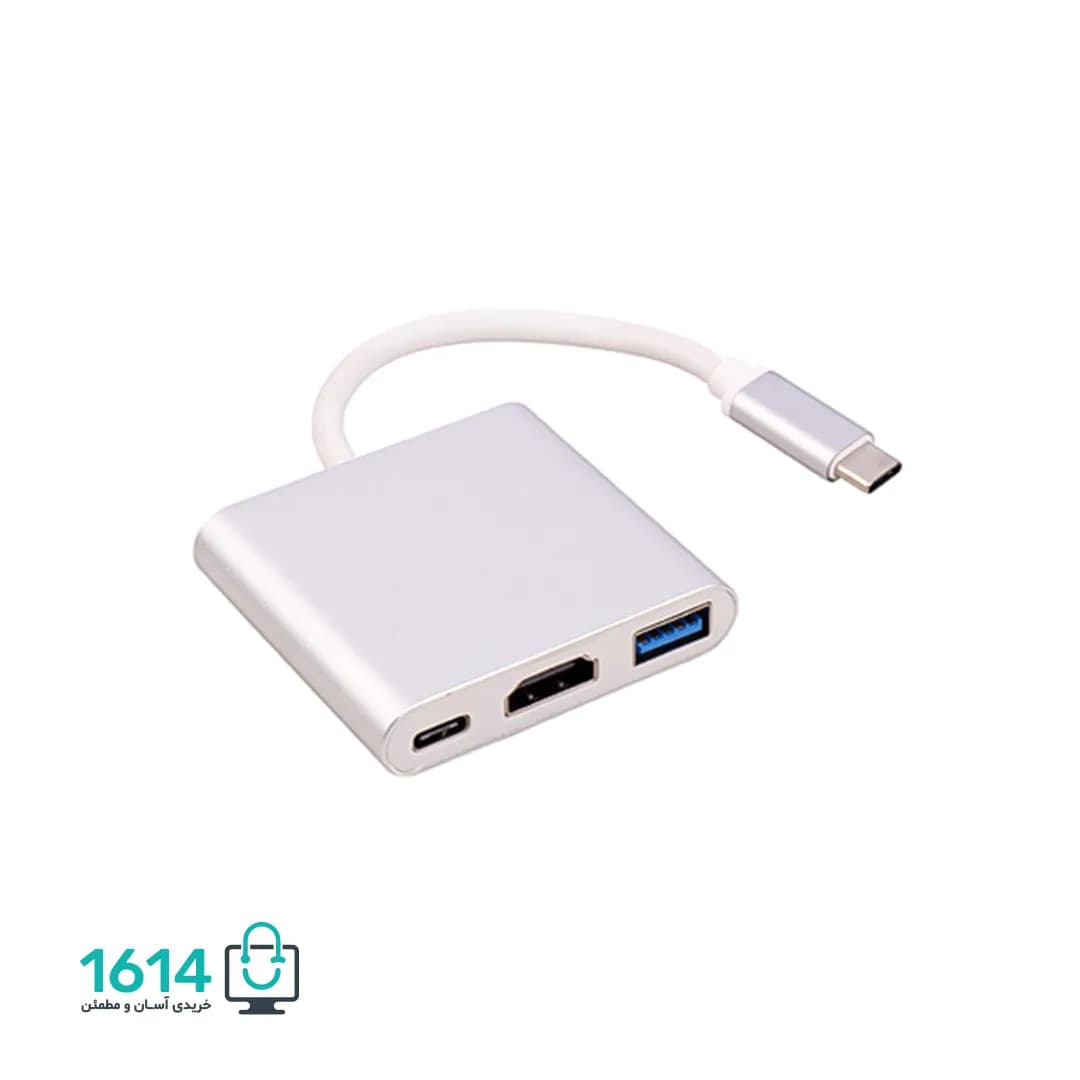 تبدیل TYPE-C به HDMI-4K/USB3/TPC