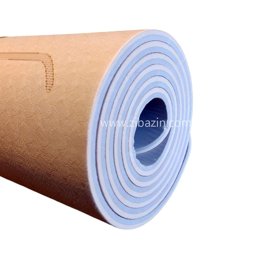 مت یوگا حرفه ای الایمنت (TPE) دو لایه 8 میل : گلبهی یاسی + کاور رایگان