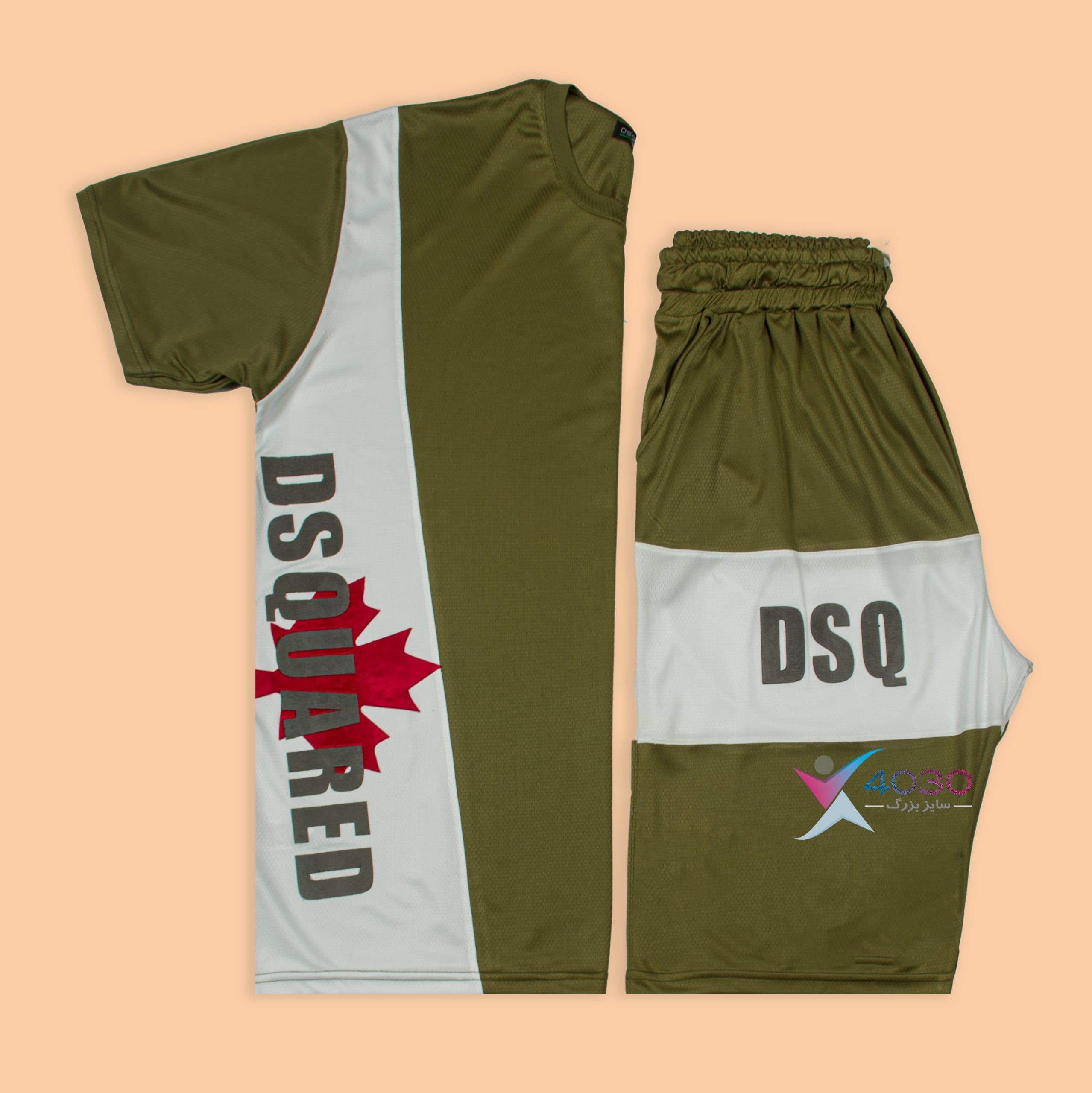 ست تیشرت و شلوارک دسکوارد DSQ سایزبزرگ ( 8034 )