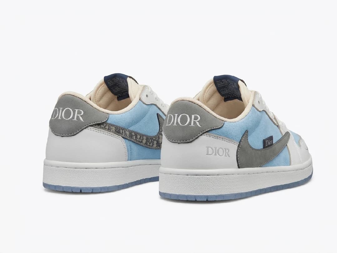 کتونی زنانه نایک ترویس دیور سفید آبی | Travis Dior Nike — تصویر ۵