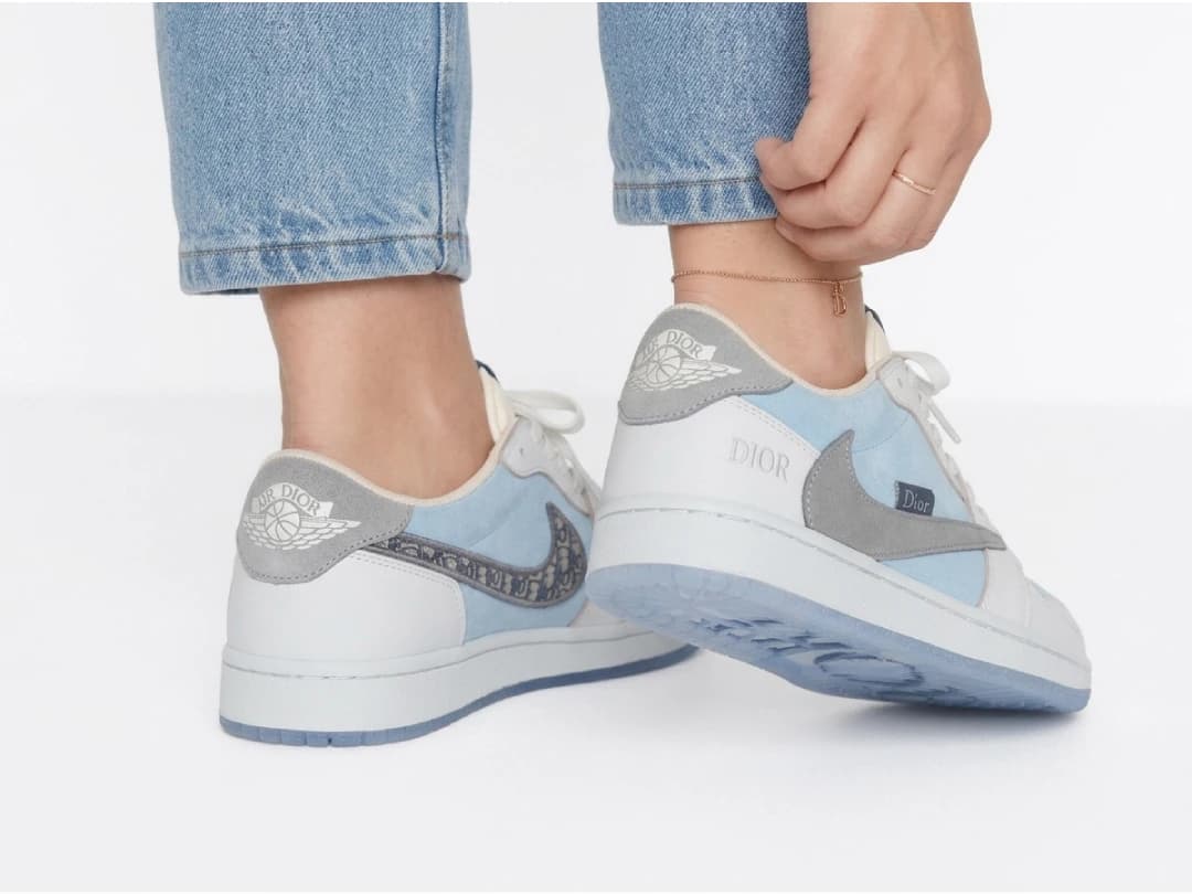 کتونی زنانه نایک ترویس دیور سفید آبی | Travis Dior Nike — تصویر ۸