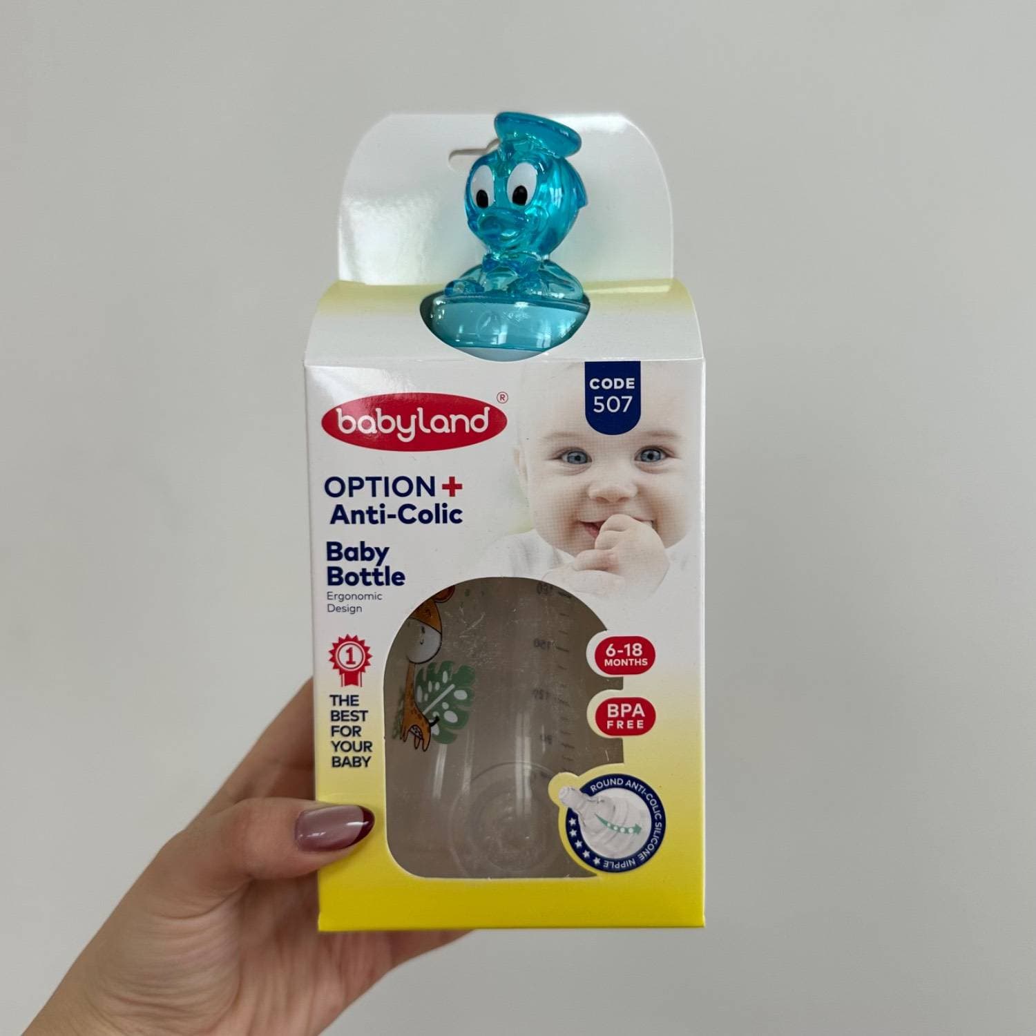 شیرخوری کلاسیک عروسکی دسته دار بیبی لند baby land کد 507 حجم 240 میل — تصویر ۲