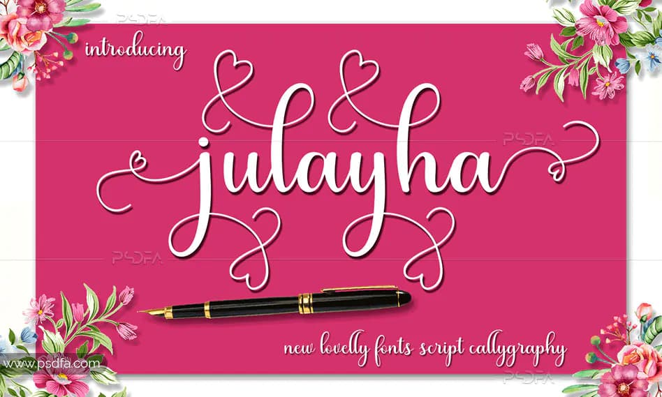 فونت انگلیسی رمانتیک و عاشقانه جولیا – Julayha Font