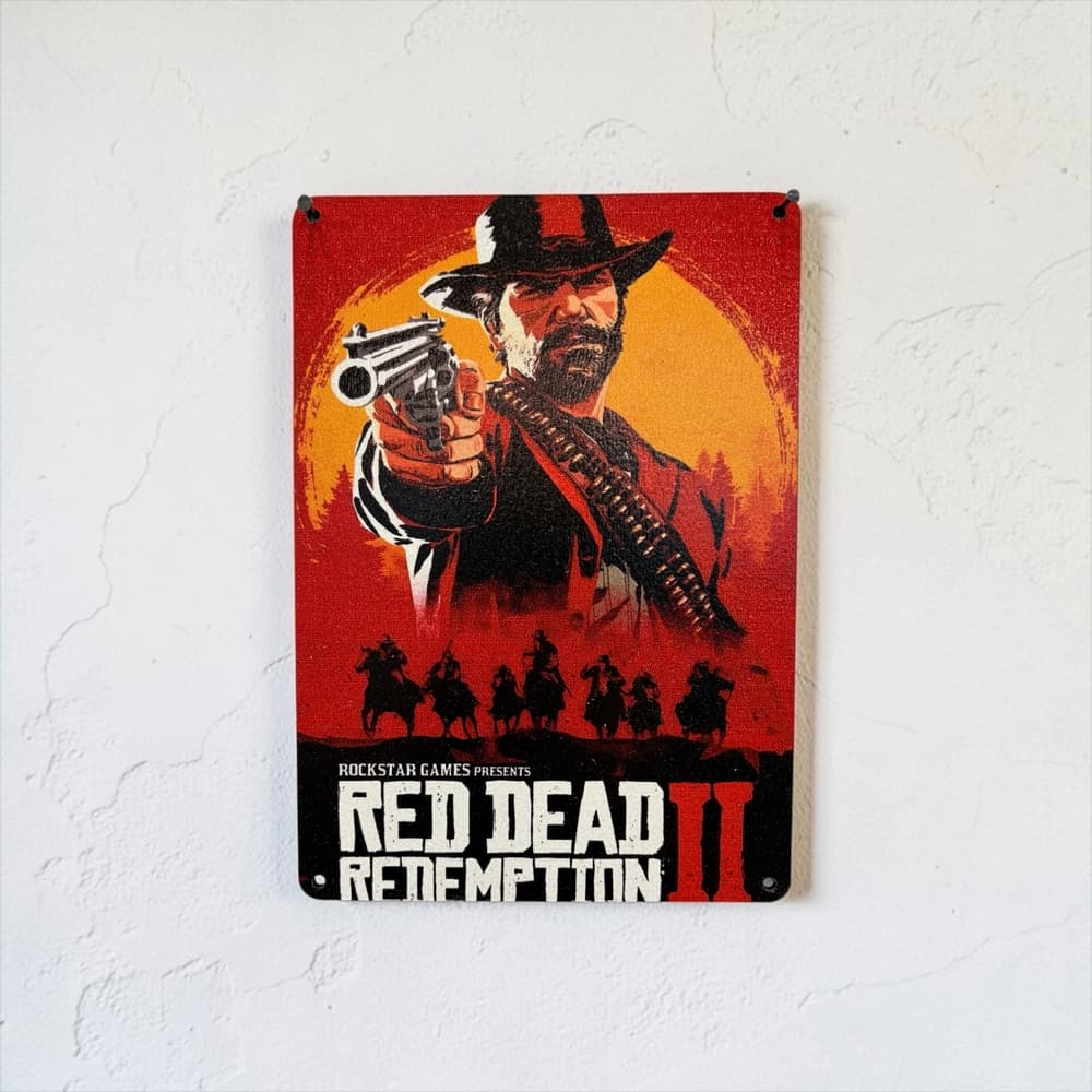 تابلو چوبی طرح red dead redemption 2 سایز 20×15