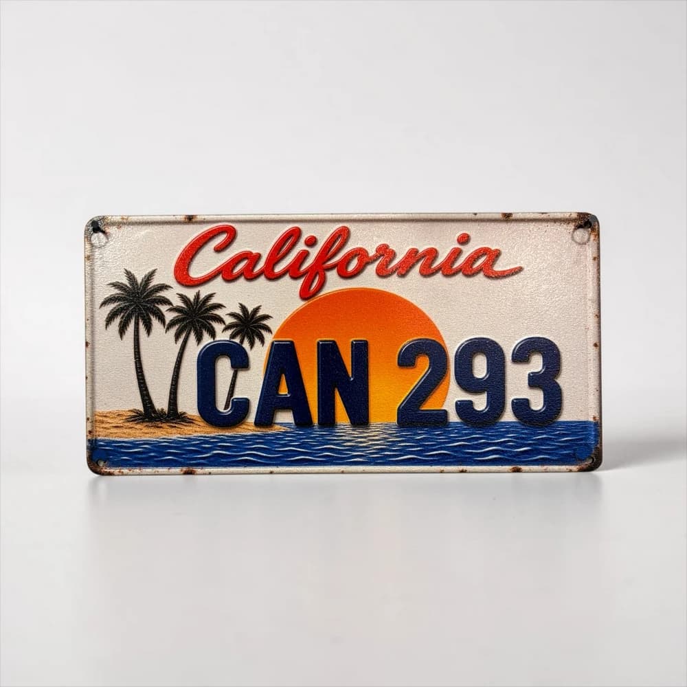 تابلو چوبی طرح california سایز 30×15