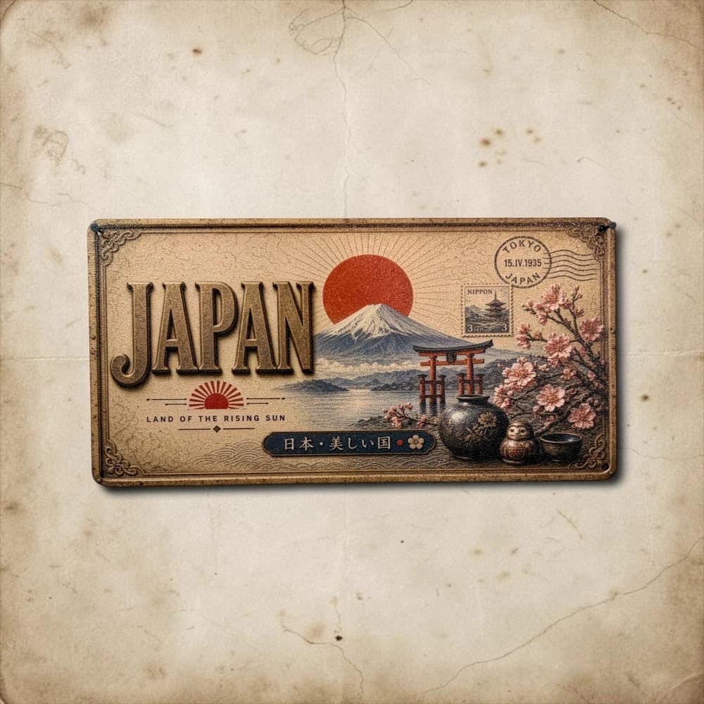 تابلو چوبی طرح japan سایز 30×15