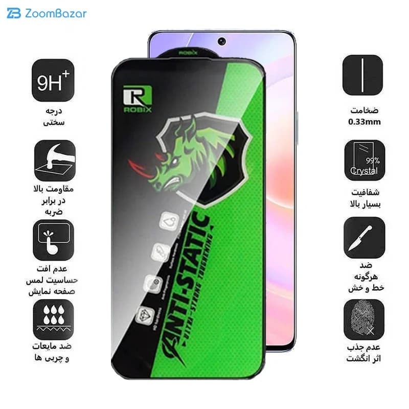 گلس اپیکوی مدل Rhino Robix مناسب برای گوشی موبایل هوآوی Nova 9 SE/ Nova 10 SE/ Nova 11 SE/ Nova 12/ Nova 12 Lite/ Nova 12i — تصویر ۷
