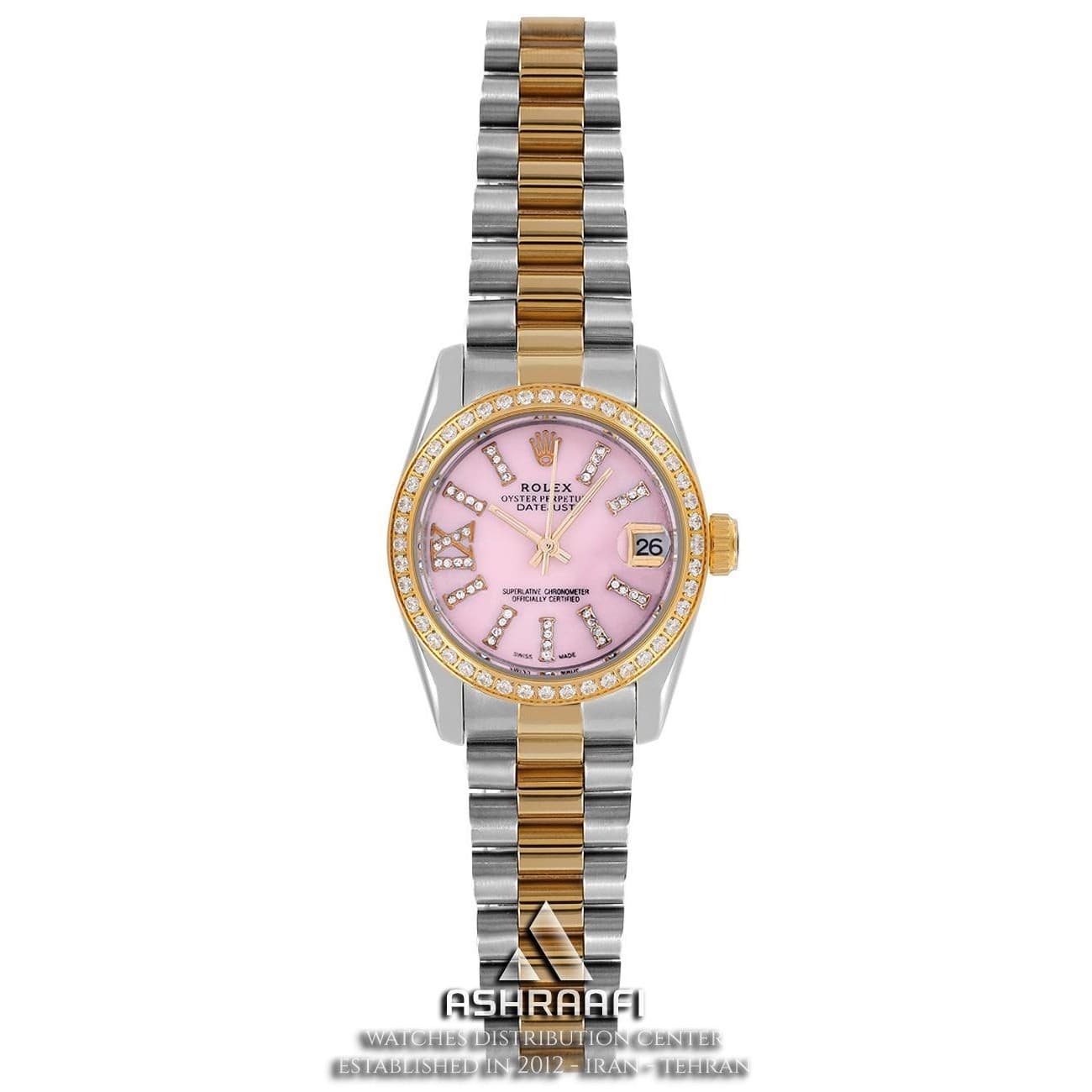 ساعت رولکس صفحه صورتی Rolex Lady Datejust SGP7