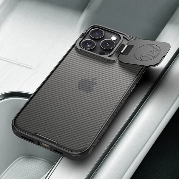 گارد نیمه شفاف کمرا استند iPhone 16 Pro مارک نیلکین مدل Camshield Prop Clear — تصویر ۶