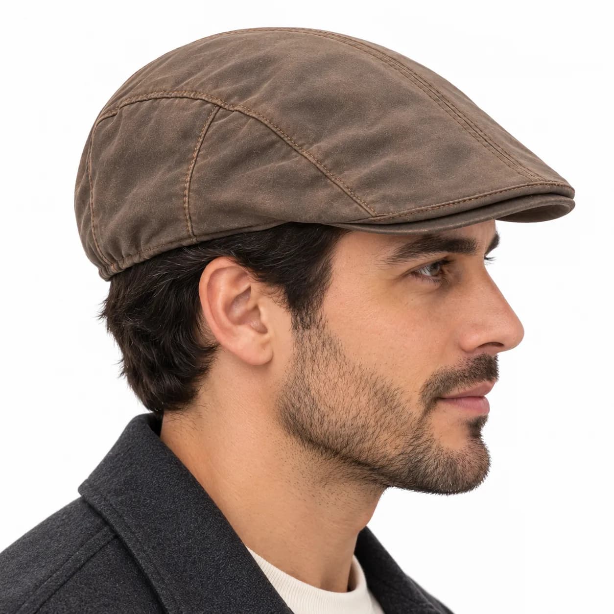 کلاه کپ چرم شکلاتی