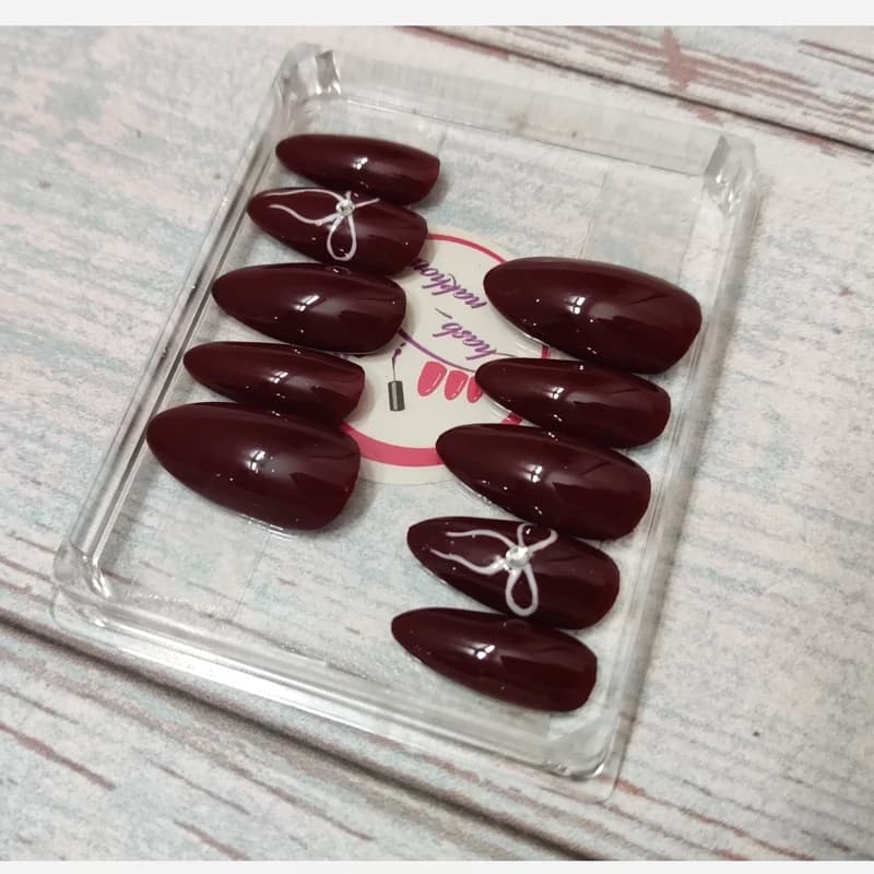 ناخن ژلیکس دستساز طرح پاپیون نگیندار ۱۰ عددی