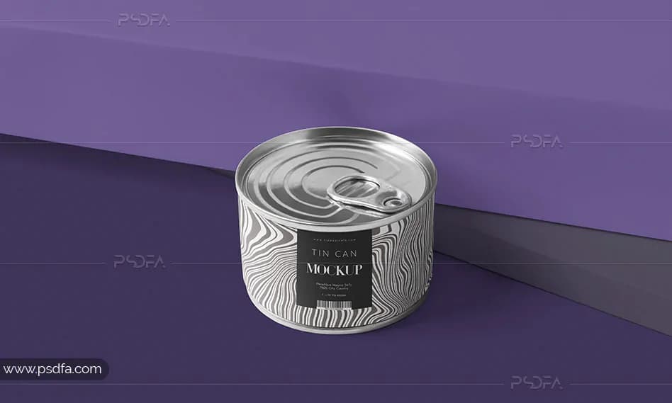 موکاپ قوطی کنسرو غذا و تن ماهی لایهباز برای فتوشاپ