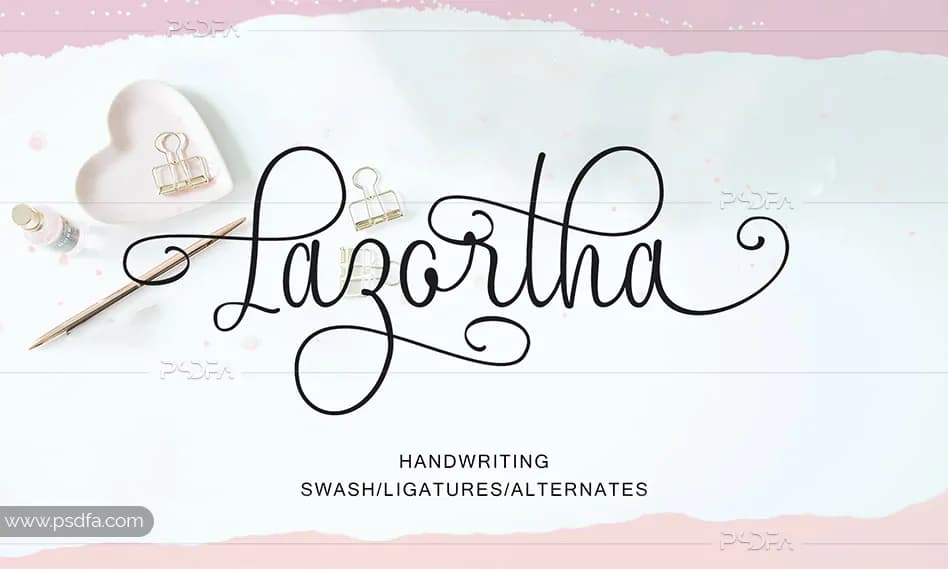 اسکریپت فونت انگلیسی Lazortha مناسب برای طراحی