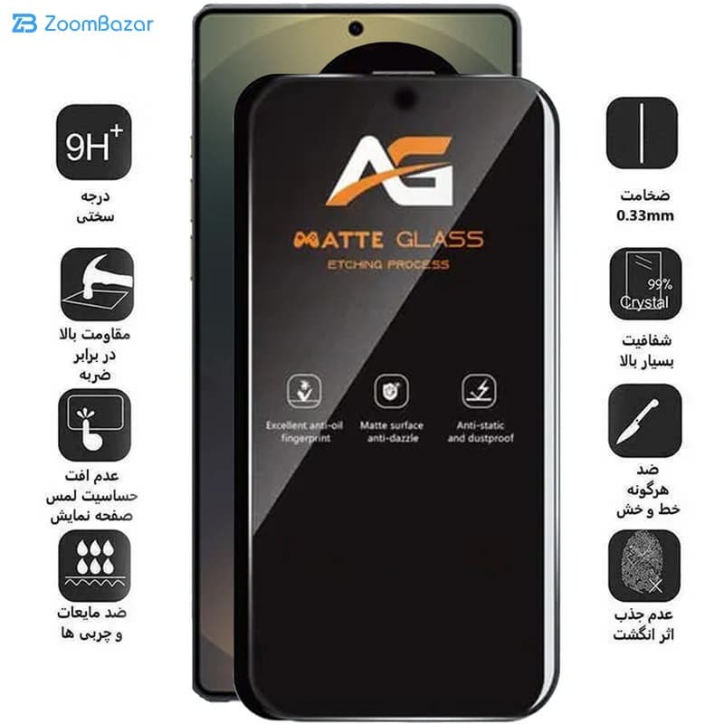 گلس مات اپیکوی مدل AG Matte Etching مناسب برای گوشی موبایل سامسونگ Galaxy S25 Ultra — تصویر ۵
