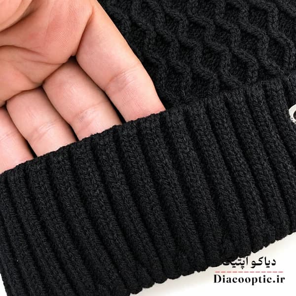 کلاه تک مردانه خزدار مدل بافتنی کد 1237 — تصویر ۴