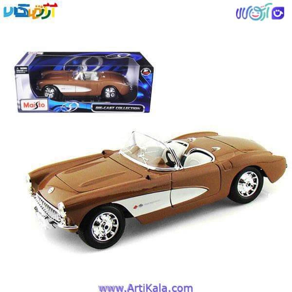 ماکت ماشین شورلت کروت مقیاس 1:18 مدل 1957 Chevrolet Corvette