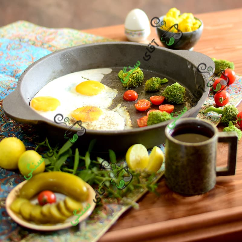 ماهیتابه چدن خالص بدون روکش شیمیایی درمان کم خونی تابه چدن روسی