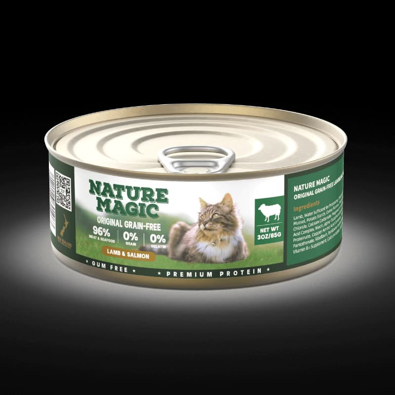 کنسرو گربه طعم بره نیچر مجیک | nature magic مناسب گربه بالغ طعم بره 175 گرمی