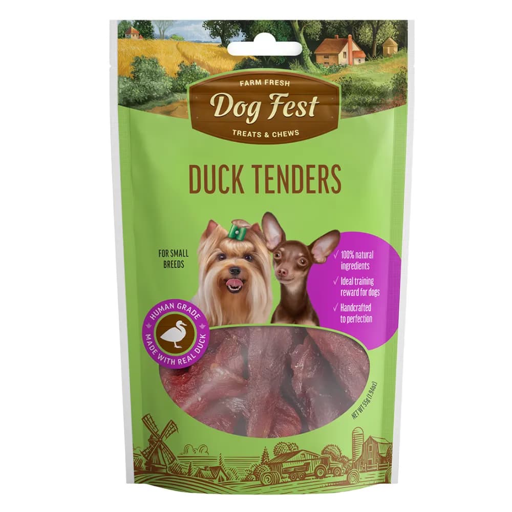 تشویقی چیپسی سگ داگ فست | Dog Fest گوشت اردک 55 گرم