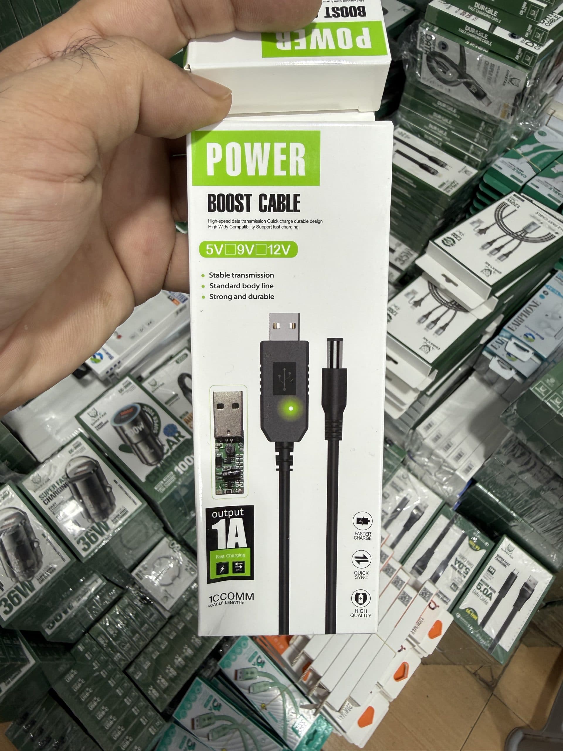 کابل پاور بوست POWER مدل Boost Cable با فیش DC 5.5×2.1 میلیمتری طول ۱ متر خروجی ۱ آمپر اورجینال (عمده و تک)