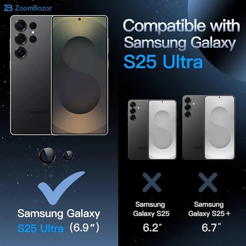 محافظ لنز دوربین اپیکوی مدل Chelipa مناسب برای گوشی موبایل سامسونگ Galaxy S25 Ultra — تصویر ۲