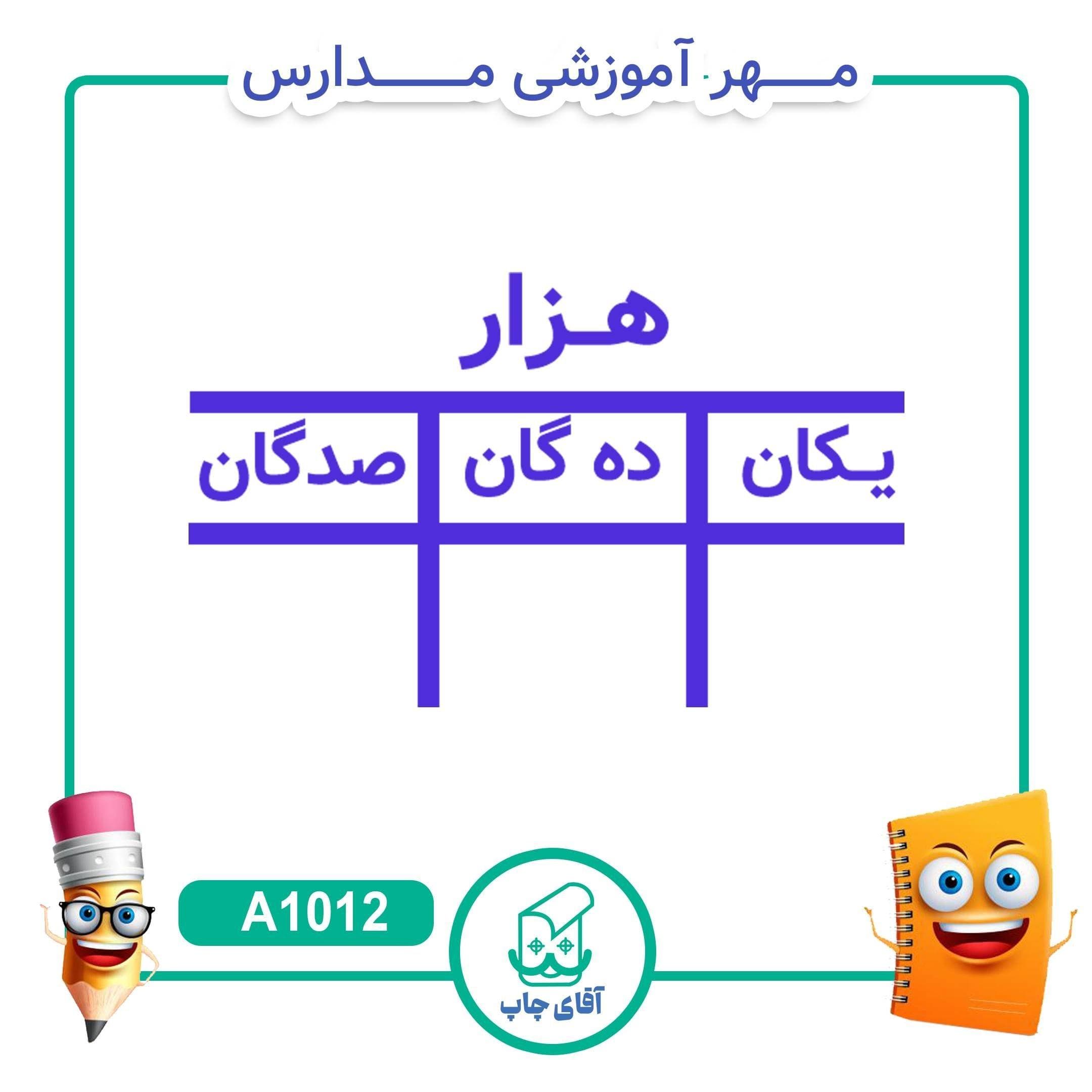 مهر آموزشی ارزش مکانی هزار – ریاضی کد A1012