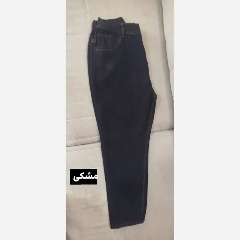 شلوار مام استایل جین کمر کش قد 90 زنانه و دخترانه رنگ بندی متنوع — تصویر ۳