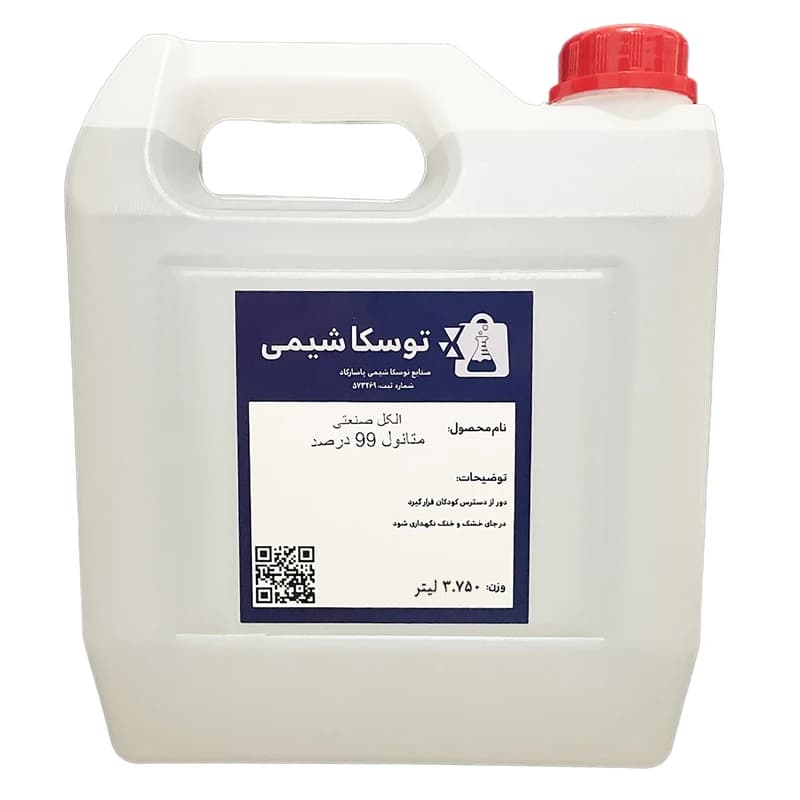 الکل صنعتی توسکا شیمی مدل متانول 99.9% کد 99 حجم 3.750 لیتر