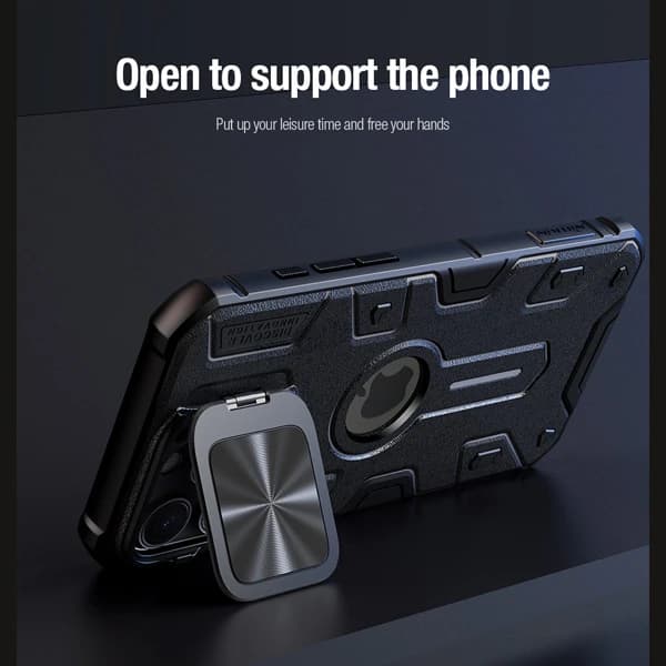 گارد ضد ضربه مگنتی کمرا استند iPhone 16 Pro مارک نیلکین مدل Camshield Armor Prop — تصویر ۷