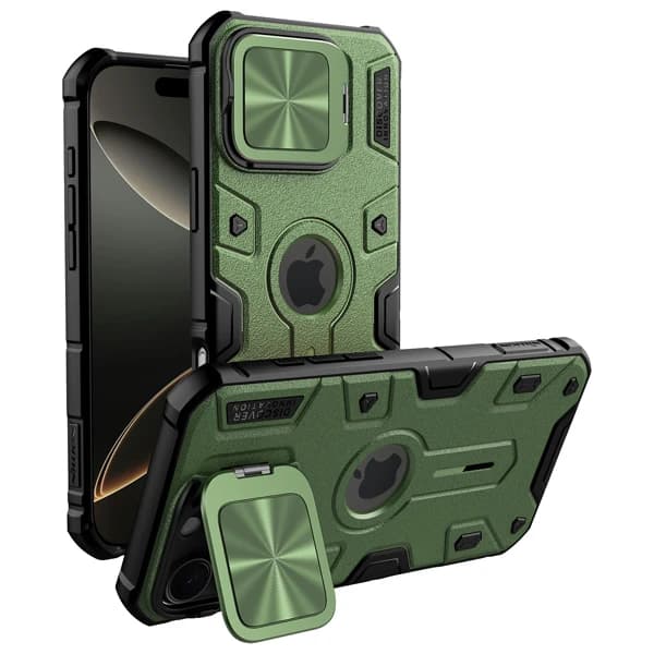گارد ضد ضربه مگنتی کمرا استند iPhone 16 Pro Max مارک نیلکین مدل Camshield Armor Prop — تصویر ۲