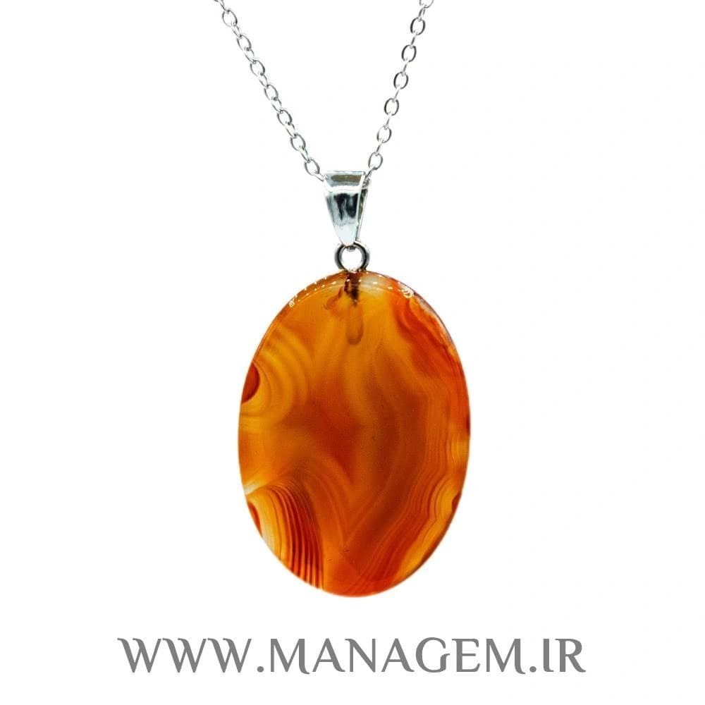 گردنبند بیضی کارنلیان
