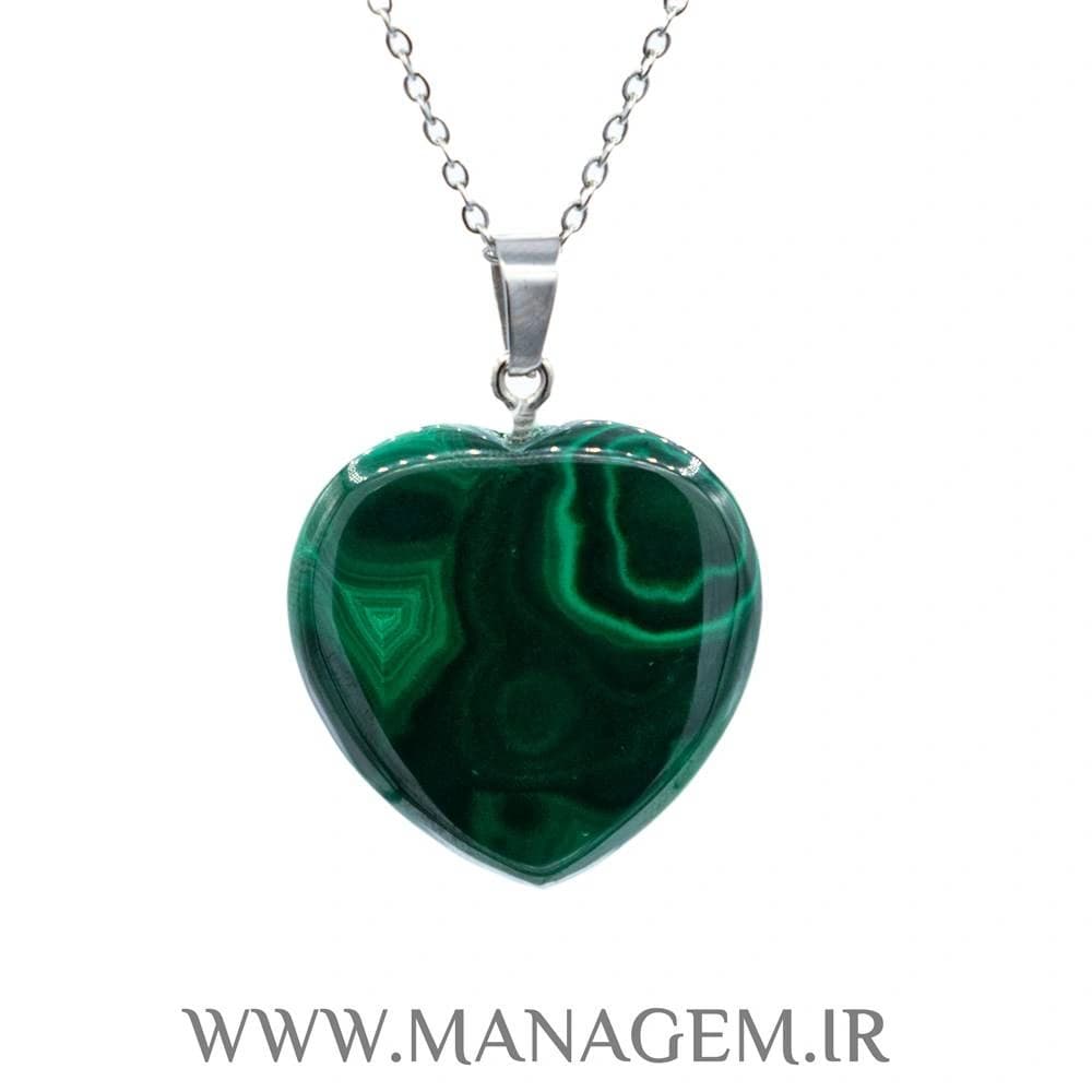 گردنبند قلب مالاکیت