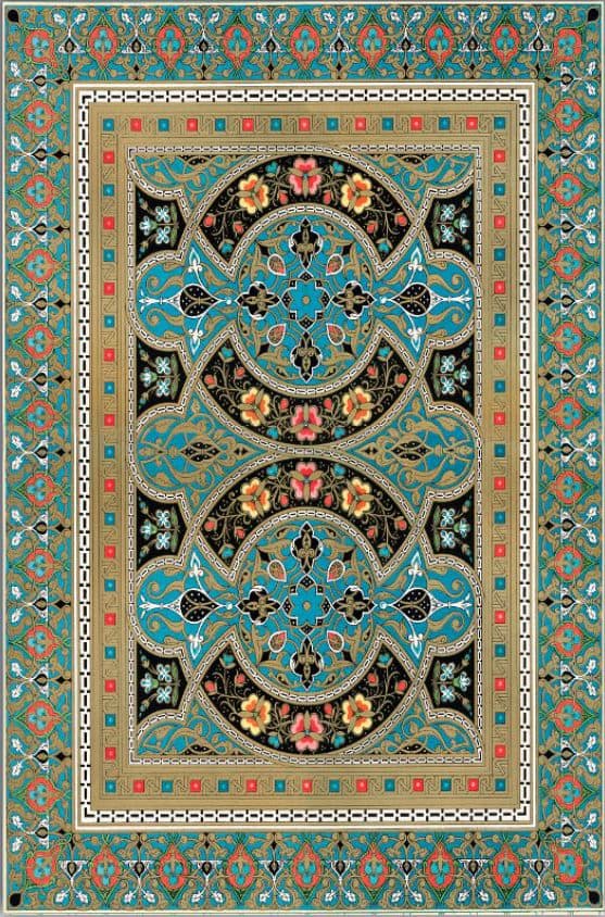 فرش طرح معماری اصیل | فرش طرح ابریشمی صائب | کد : A036