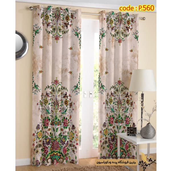 پرده پانچ اسلیمی طرح گل کد P560