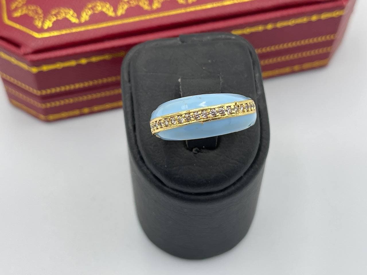انگشتر آبی و رنگی نگین کاری