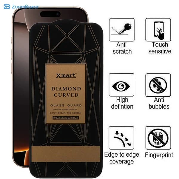 گلس اپیکوی مدل Xmart Diamond Curved مناسب برای گوشی موبایل اپل iPhone 16 Pro Max — تصویر ۳