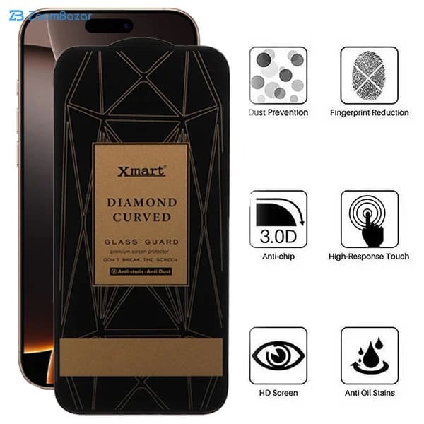 گلس اپیکوی مدل Xmart Diamond Curved مناسب برای گوشی موبایل اپل iPhone 16 Pro Max — تصویر ۶
