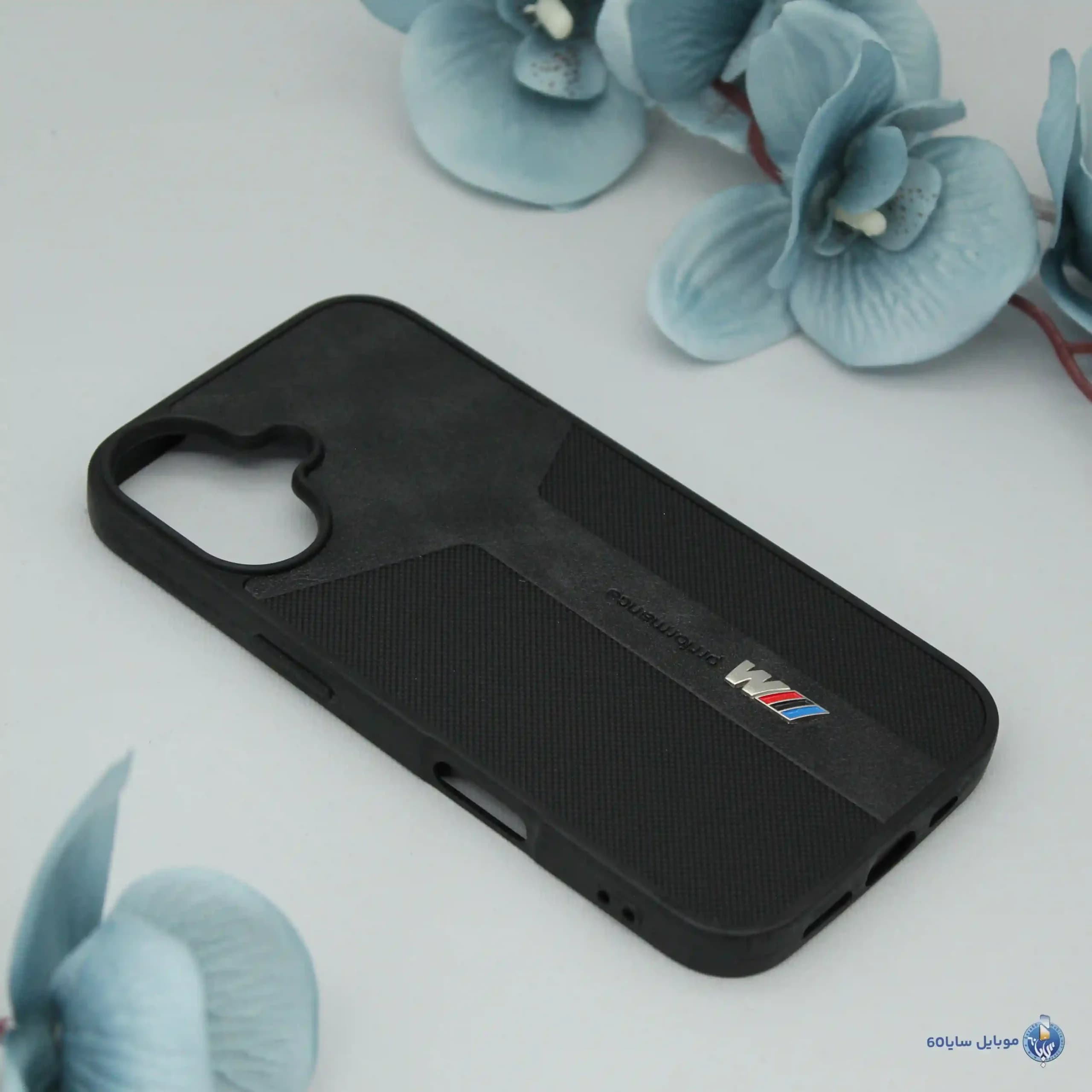 قاب گوشی Iphone 16 اپل مدل چرمی طرح BMW رنگ مشکی — تصویر ۲